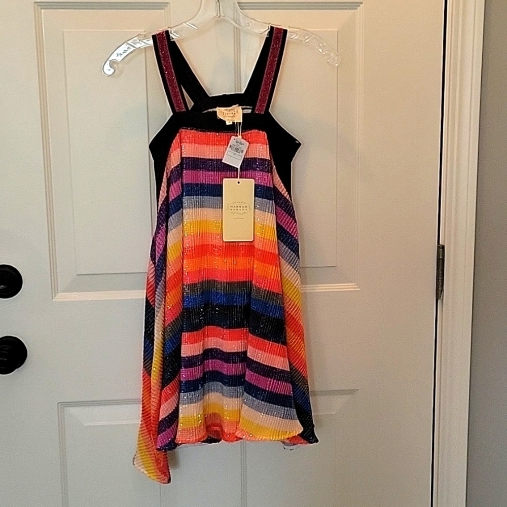 Hannah Banana swing dress, Girls Size 12, rainbow